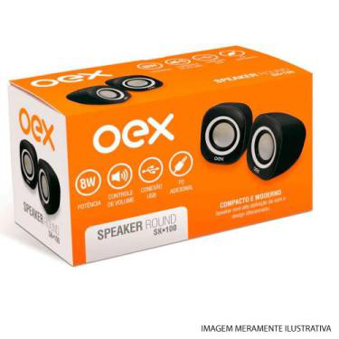 CAIXA DE SOM OEX SK-100 SPEAKER ROUND PT/BR