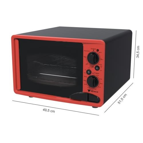 FORNO ELETRICO VENAX LUXO 45 LTS VINTAGE VERMELHO 127V