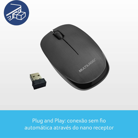 MOUSE SEM FIO MULTILASER MO251 1200DPI 2.4GHZ
