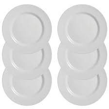 JOGO PRATO RASO ALLEANZA BRANCO LISO 6 PCS