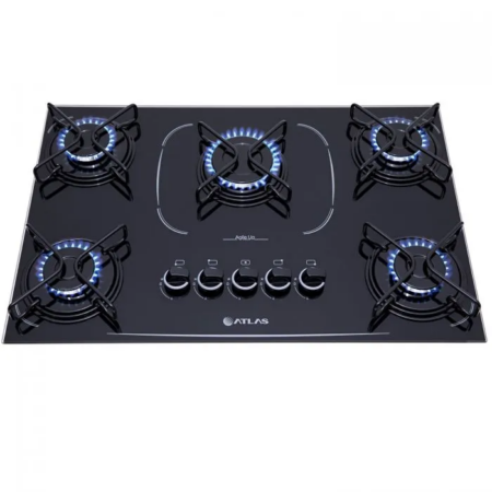 FOGAO ATLAS COOKTOP 5 BC AGILE UP GLASS PRETO
