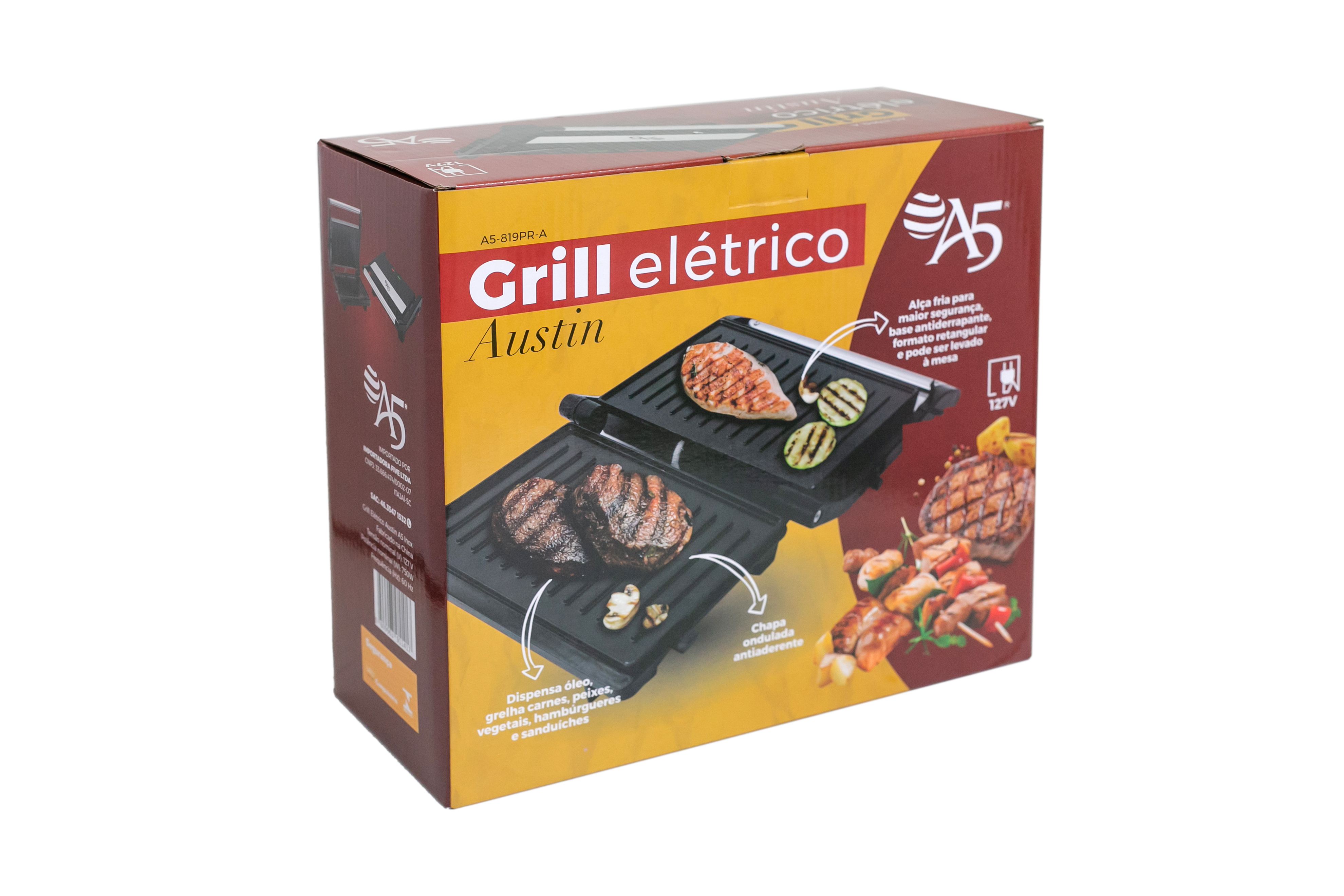 GRILL PRIME A5-819A AUSTIN INOX 127V 750W