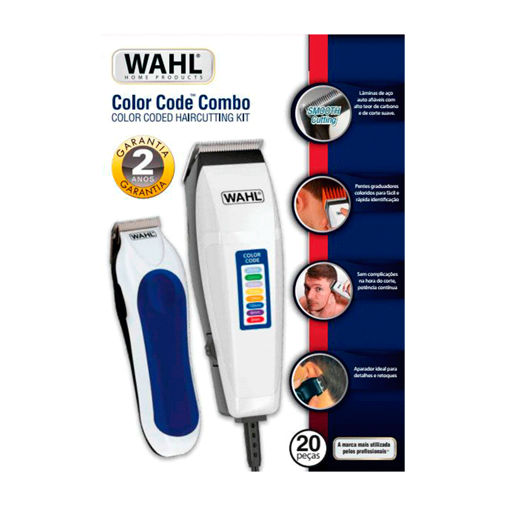 CORTADOR DE CABELOS WAHL 20 PCS COLOR CODE 127V
