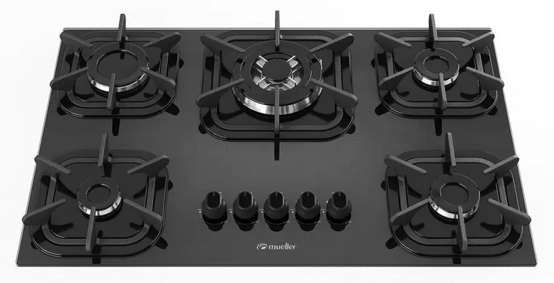 FOGAO MUELLER 5 BC COOKTOP TRIPLA CHAMA PRETO