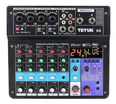 MESA DE SOM MIXER AUDIO 6 CANAIS USB SMART A6