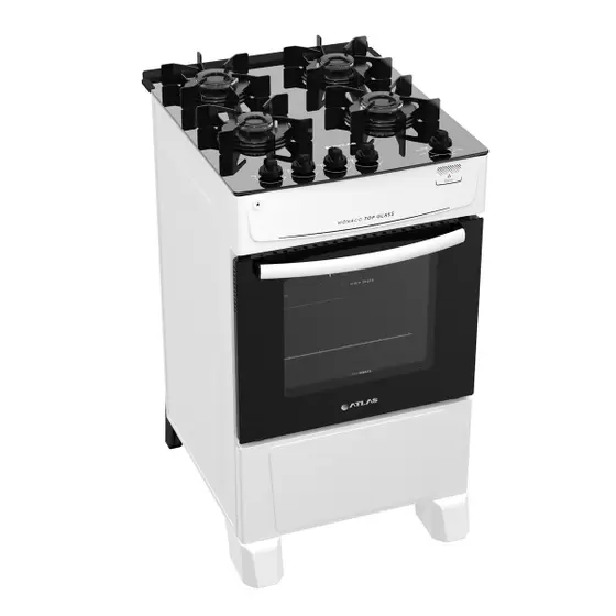 FOGAO ATLAS 4 BC MONACO TOP GLASS MESA VIDRO BRANCO