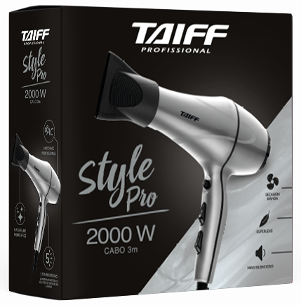 SECADOR DE CABELOS TAIFF STYLE PRO 2 CINZA 2000W 220V
