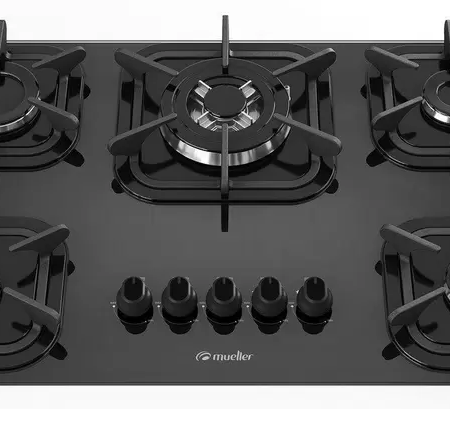 FOGAO MUELLER 5 BC COOKTOP ULTRA CHAMA G5 PRETO