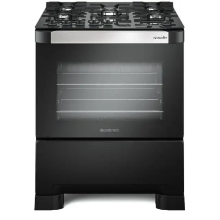 FOGAO MUELLER 5 BC DECORATO VETRO PRETO FOSCO