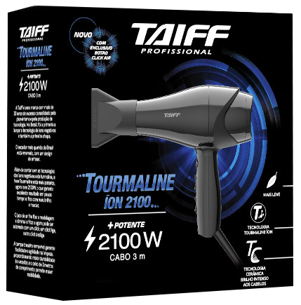 SECADOR DE CABELOS TAIFF NEW TOURMALINE 2100W 127V