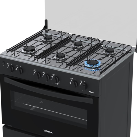 FOGAO VENAX 6 BOCAS PICASSO MESA INOX PRETO FOSCO