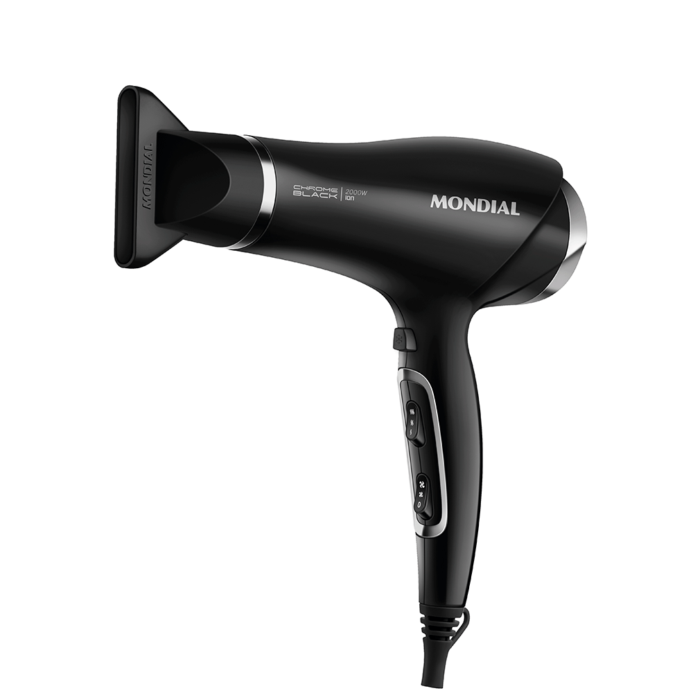 SECADOR DE CABELOS MONDIAL SCN-04 CHROME BLACK 127V
