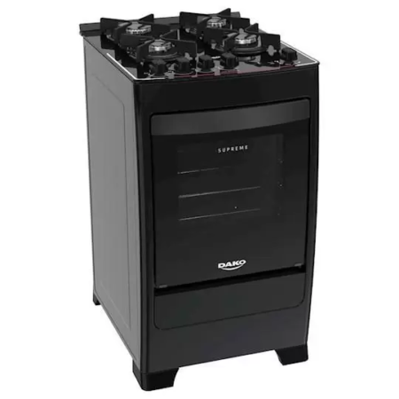 FOGAO DAKO 4 BC SUPREME GLASS MESA VIDRO PRETO