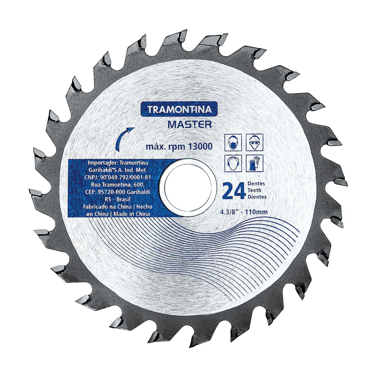 DISCO DE CORTE TRAMONTINA P/MADEIRA 4.3/8'' 24 DENTES